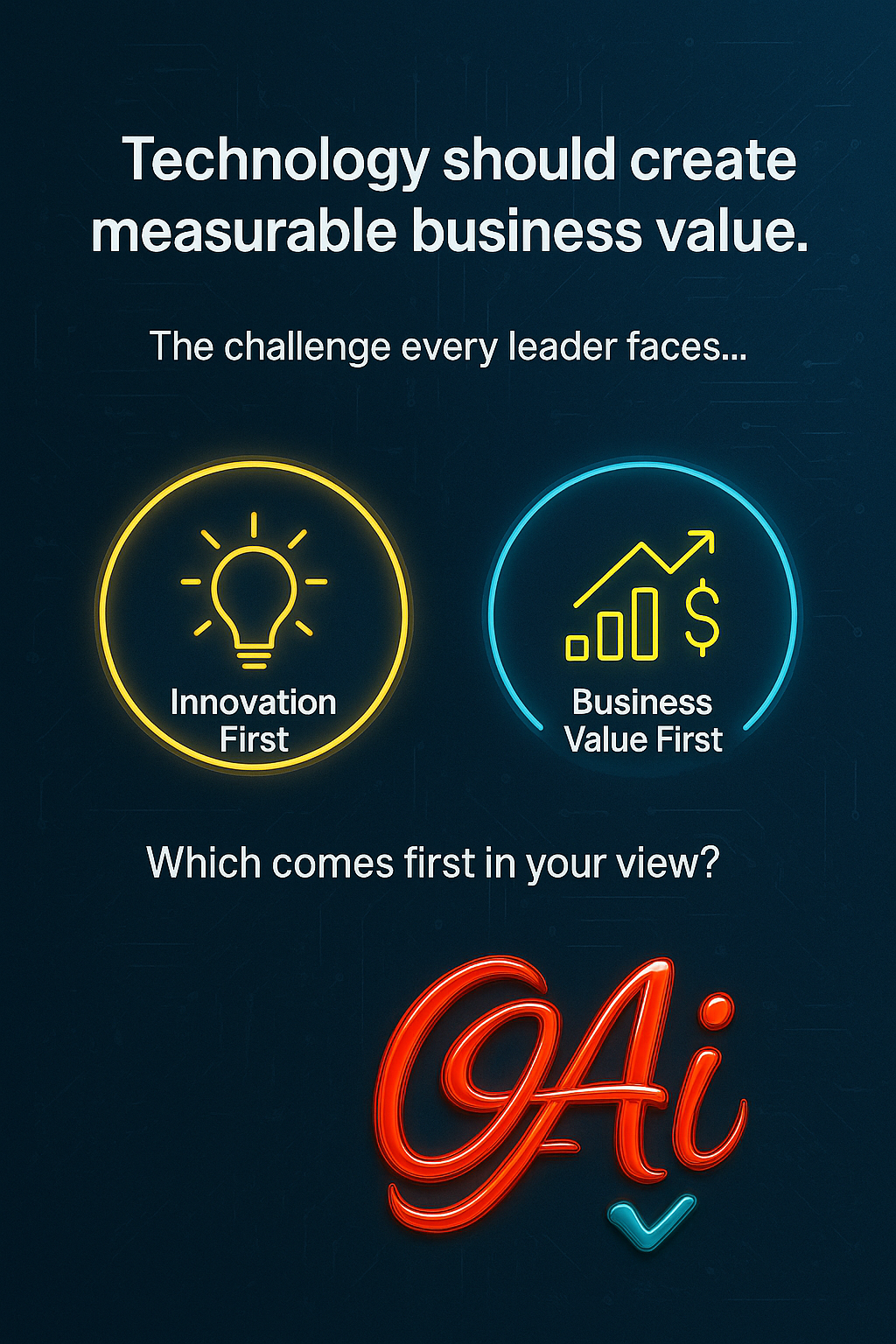 Leadership philosophy — business value first infographic